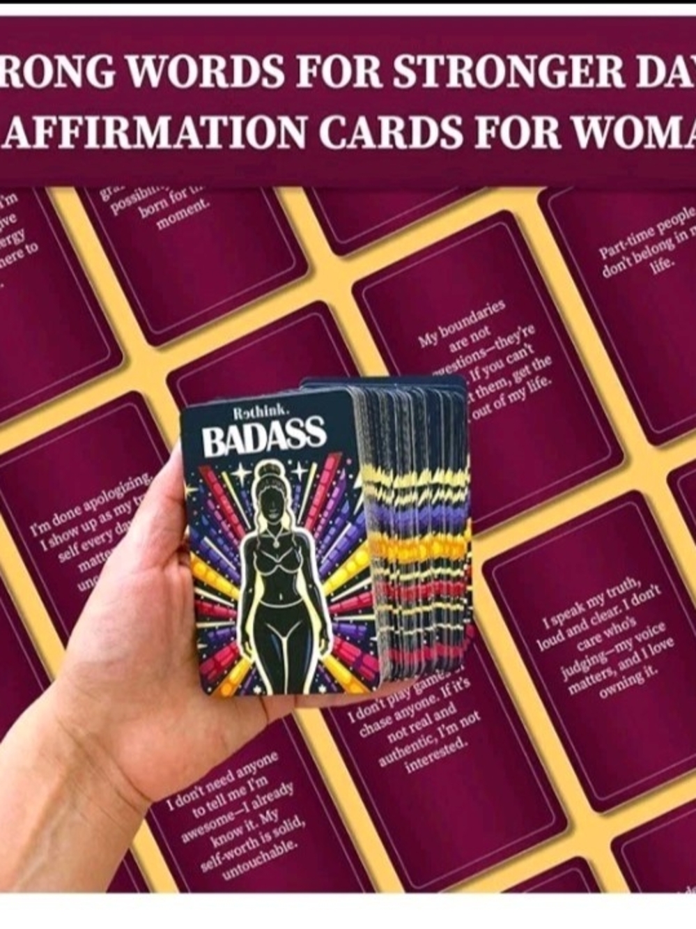 NWT Rethink BADASS Empowering Affirmation Cards For Women- Boost Confidence